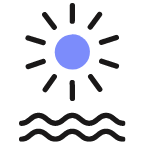 sun icon with squiggle lines underneath