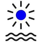 sun icon with squiggle lines underneath
